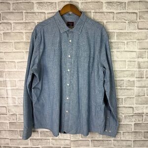 UNTUCKit Penfolds Light Blue Denim Look Business Casual Button Up Shirt Mens 2XL
